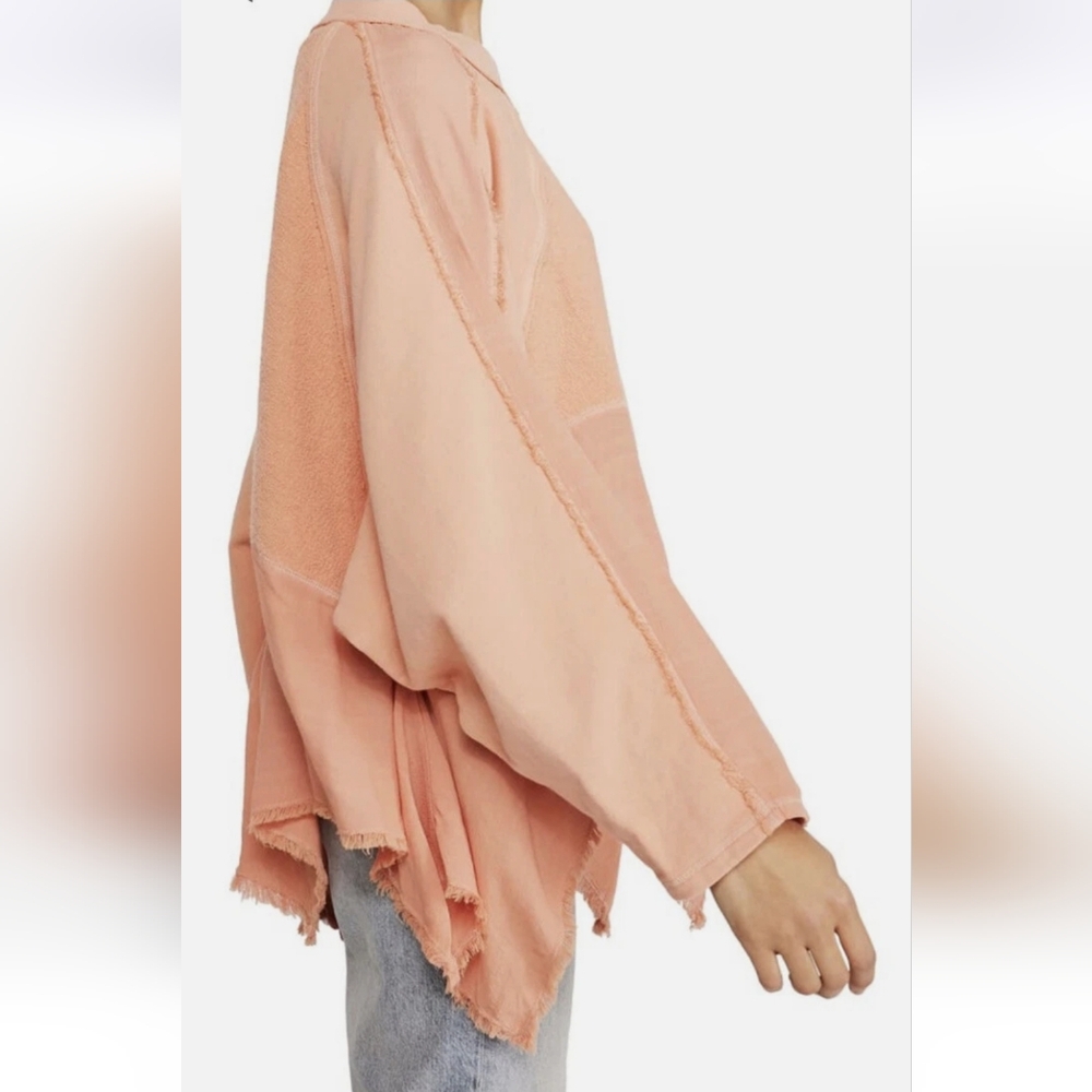 Free People Gold Duster Pullover Oversize Slouchy Asymmetric S Bermuda Sands NWT - Picture 10 of 14